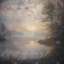 Imprimé mat noir encadré Misty Sun | Art