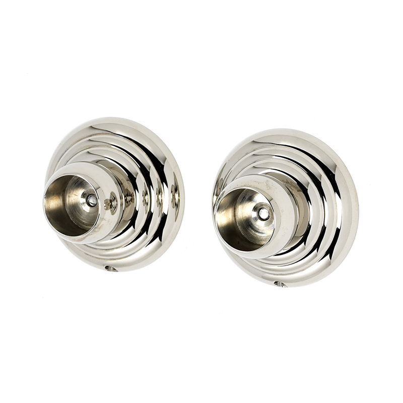 Supports de tringle de douche Stimson avec fabrication en laiton, Nickel satiné