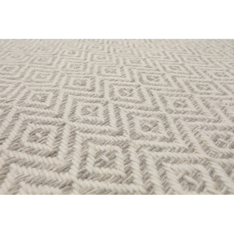 Tapis multicolore ivoire en laine tissé à la main et à plat de la Nouvelle-Zélande, Rectangle 12 pi x 15 pi