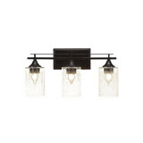 Uptowne 3 Light Bath Bar Shown With 4" Clear Bubble Glass
