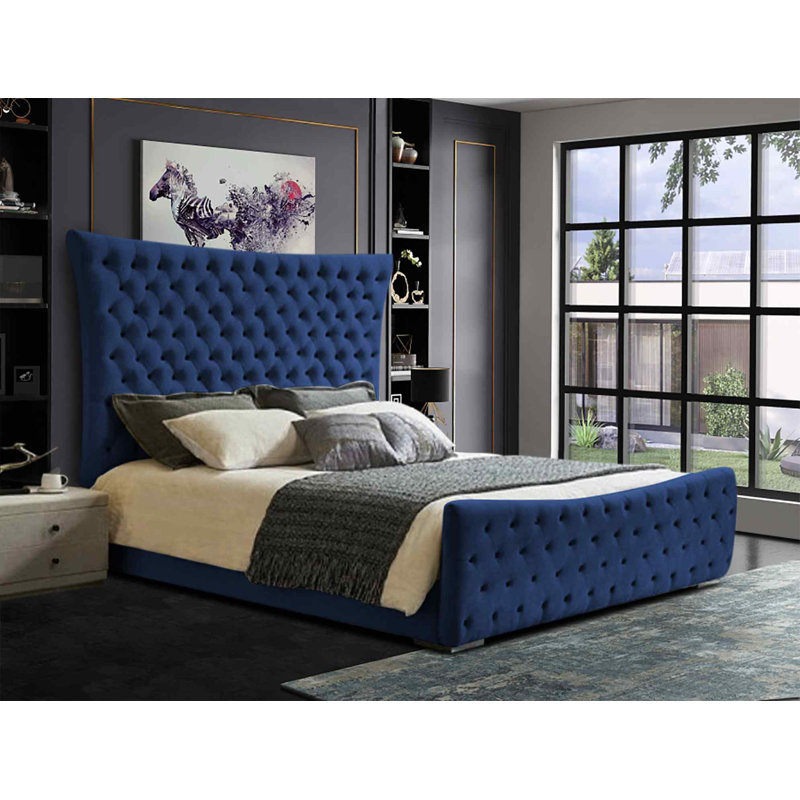 Upholstered Bed, Single (3'), Blue
