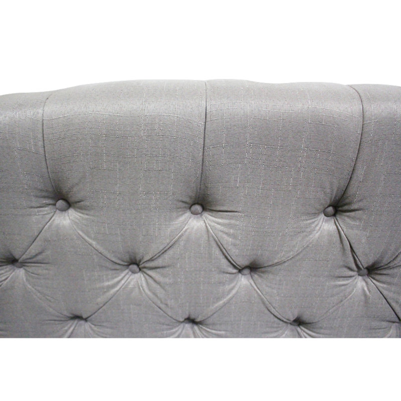 Lit plateforme tapissier Autrey, Grand, Gris