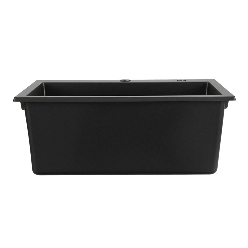 Évier de cuisine en granite de 25 po à cuve simple à fixation sur comptoir pour bar pour véhicule récréatif