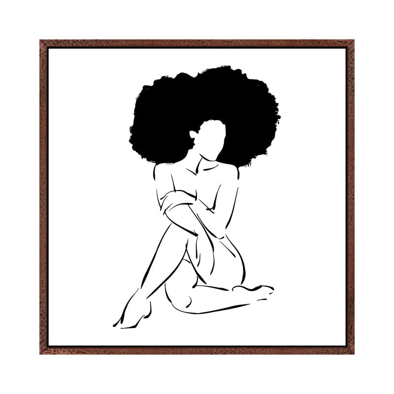 Nude In Black No. 3 by Domonique Brown - Wrapped Canvas Print, 93.98 cm H x 93.98 cm W, Classic Brown Wood Framed Canvas
