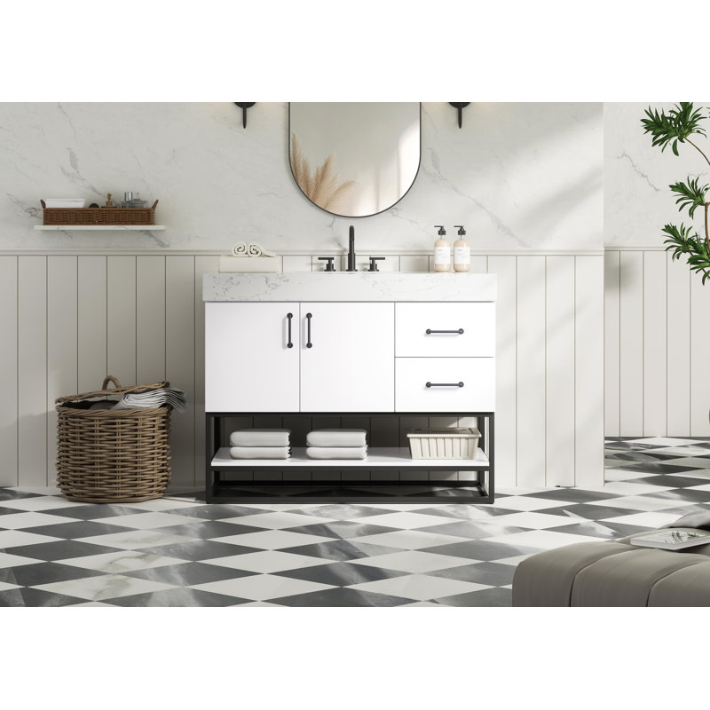 Meuble-lavabo simple 42 po, Blanc