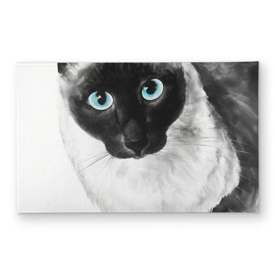 Blue Eyes Siamese Cat Door Mat - Feline White Home Decor