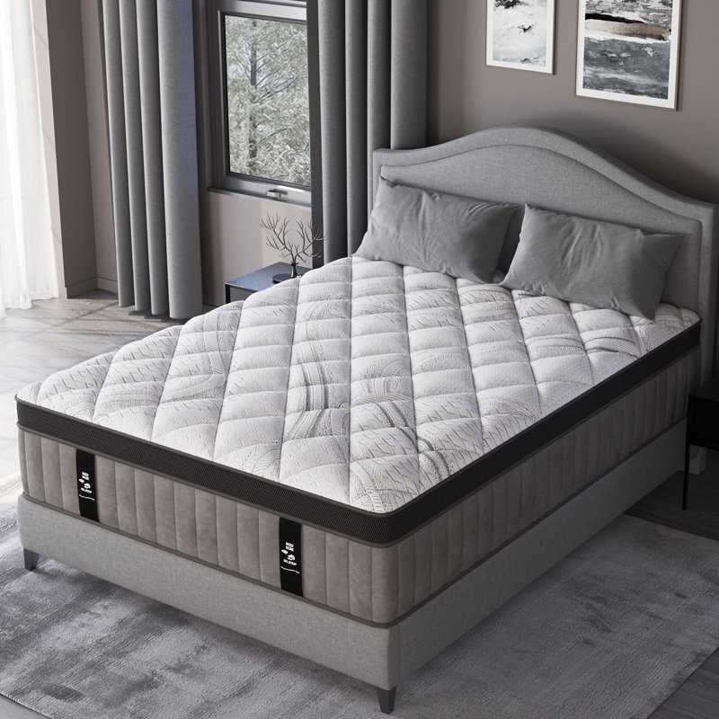 12''/14''Hybrid Mattress, Medium-Firm Support, Pocket Spring & Memory Foam, Mattress in a Box, Motion Isolation, Breathable & Fiberglass-Free