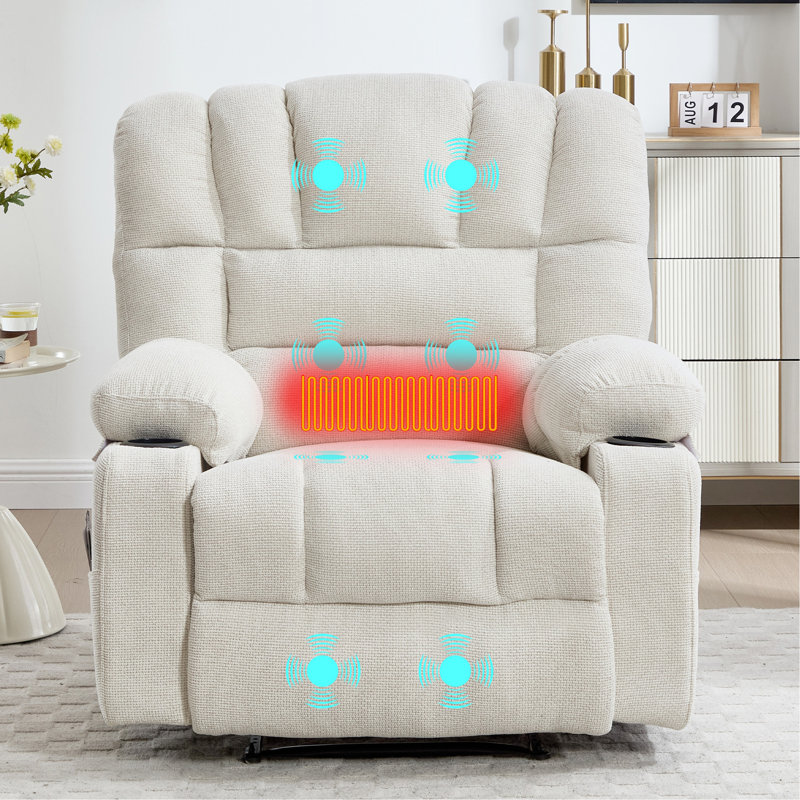 Canapé inclinable avec chauffage et vibration Living Space, Beige