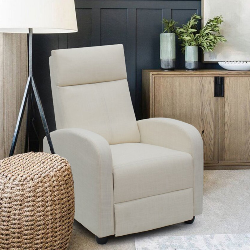 Fauteuil inclinable large de 28,8 po Kraker, Mélange de polyester beige