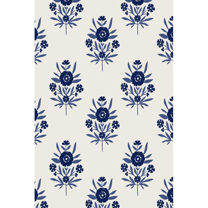 " Indigo Bloom Pattern II " by Victoria Barnes, 36" H x 24" W x 1.25" D