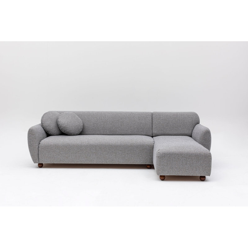 Beily 3 Seater Corner Sofa, Light Grey, Right Hand Facing