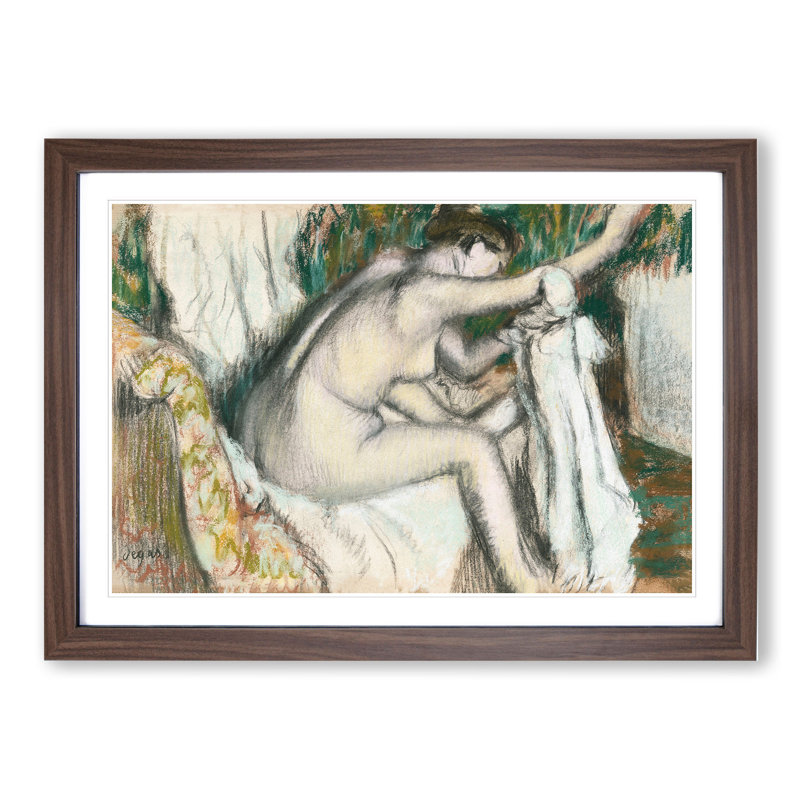 Nude Woman Vol.1 by Edgar Degas - Picture Frame Painting, 48cm H x 65cm W x 2cm D, Walnut Framed