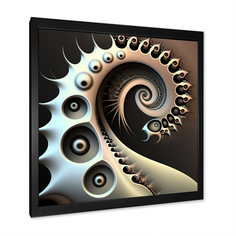 «Monicolon Fractal Beauty VII», reproduction sur toile, H 16 po x l 16 po x P 1 po, Impression noire sur toile encadrée