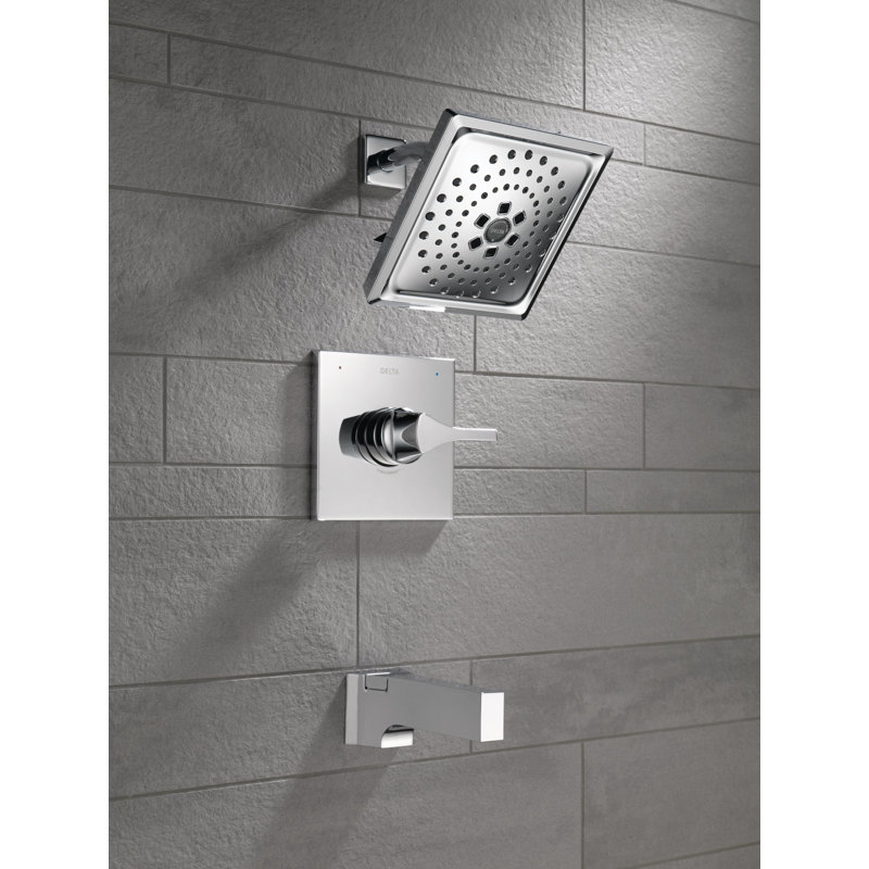 Zura Pressure Balance 14 Series Tub and Shower Trim with Single Lever Handle and Monitor, Chrome