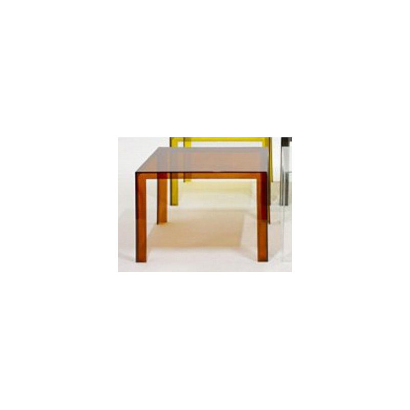 Invisible Coffee Table, 28.35" H x 39.37" L x 39.37" W, Amber