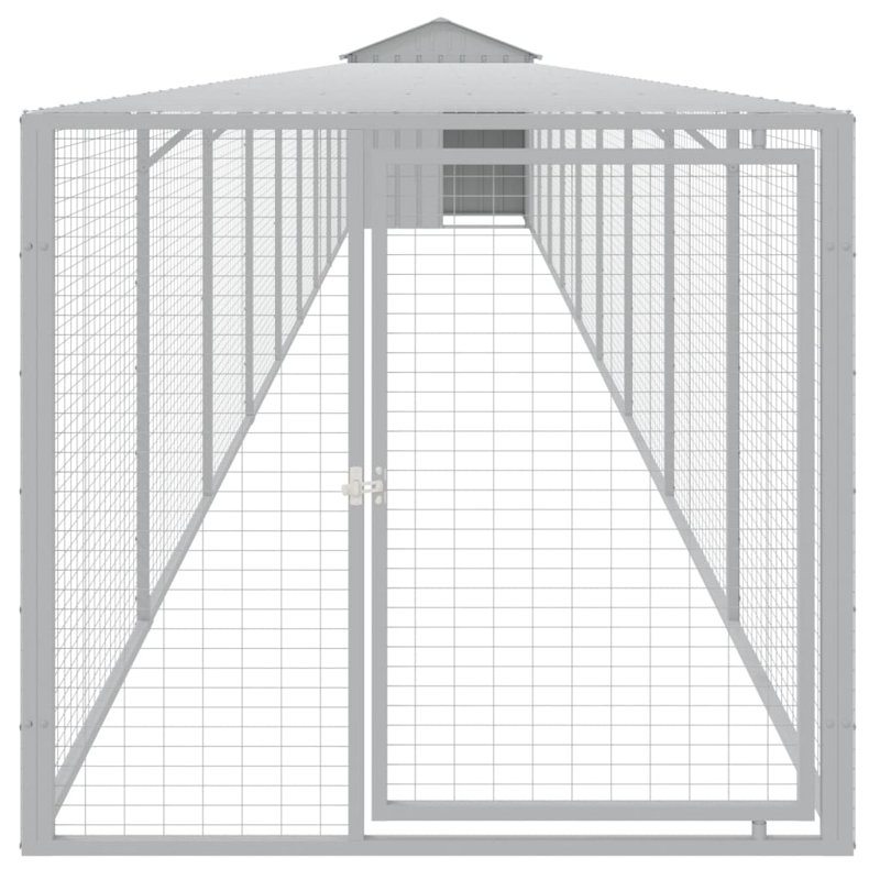 Drayten Chicken Coop with Chicken Run, Light Grey, 48.4'' H x 46.1'' W x 400.4'' D