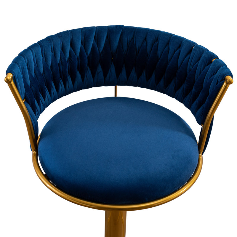 Tabouret pivotant à hauteur réglable Rucsandra Renea, Bleu marine
