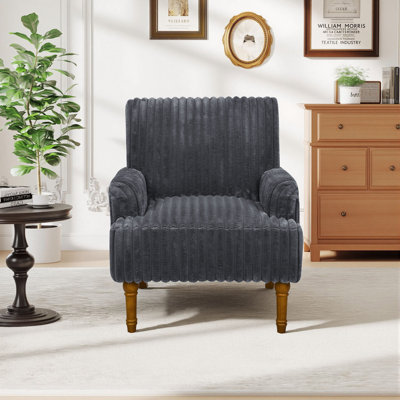 Fauteuil d'appoint moderne encastré en velours côtelé l 27,5 po Modern