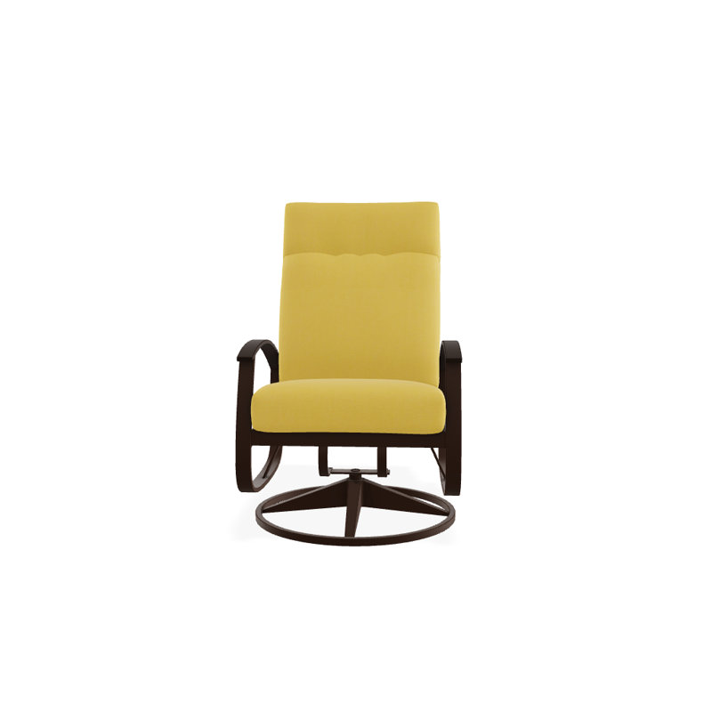 Chaise de patio pivotante avec coussins Askar, Kona texturé, Jaune 43A, Kona P10