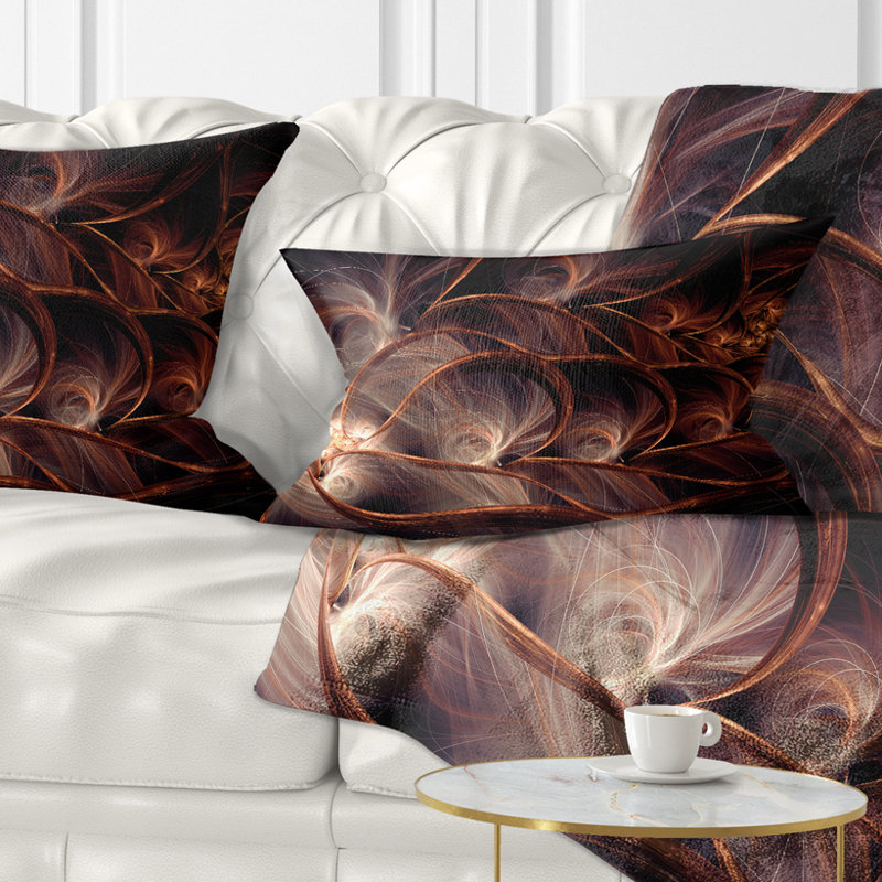 Coussin lombaire floral fractal scintillant