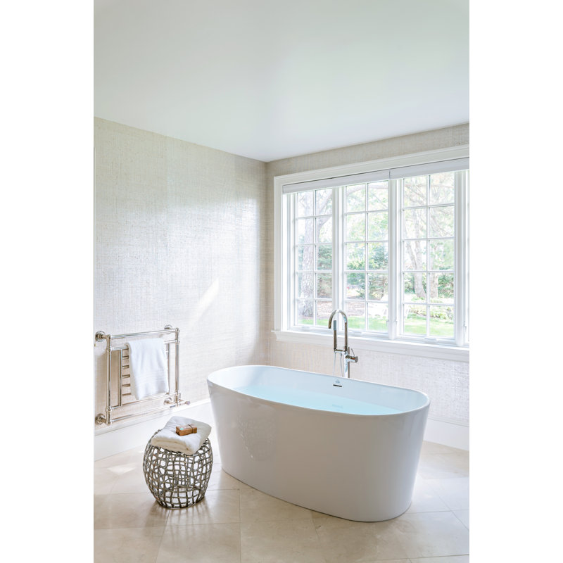 Biscayne 64'' L Freestanding Air Bathtub, Glossy White