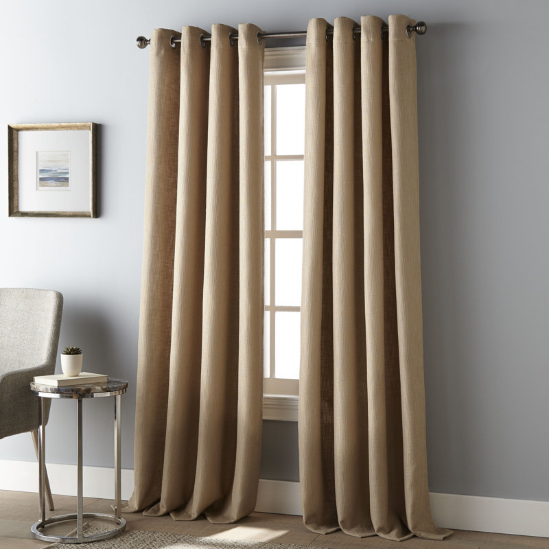 Neodesha Semi Sheer Curtain Single Panel, Tan