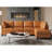 Faux Leather L-Shaped Modular Sectional Sofa-75756246-75756249