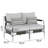 Fern Aluminum & Wicker Outdoor Loveseat with Cushions & Sunbrella Pillows-100207703
