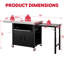 Chariot de table en acier inoxydable avec couvercle et armoire de cuisine mobile Feasto avec 2 tables d'appoint pliables