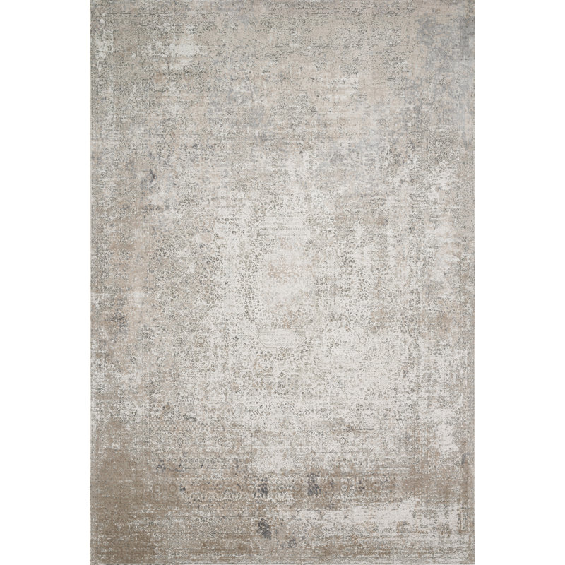 Tapis ivoire / galet Jeffrey, Rectangle 3 pi 7 po x 5 pi 7 po