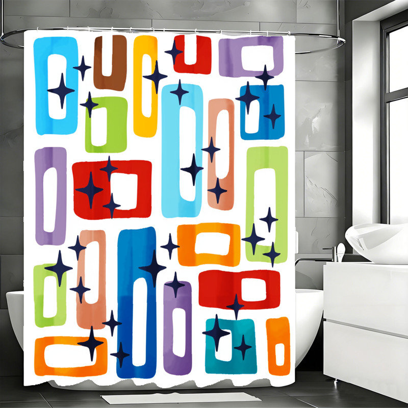 Shower Curtains with Hooks Included