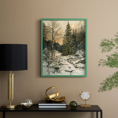«Christmas Holiday Art DCxxxvii», reproduction d'art encadrée - bois massif