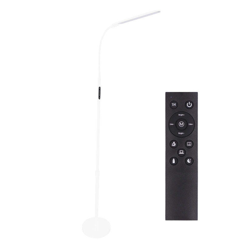 Loudean 72.8' Dimmable LED Floor Lamp with Remote Control, Adjustable Reading Floor Lamp, White