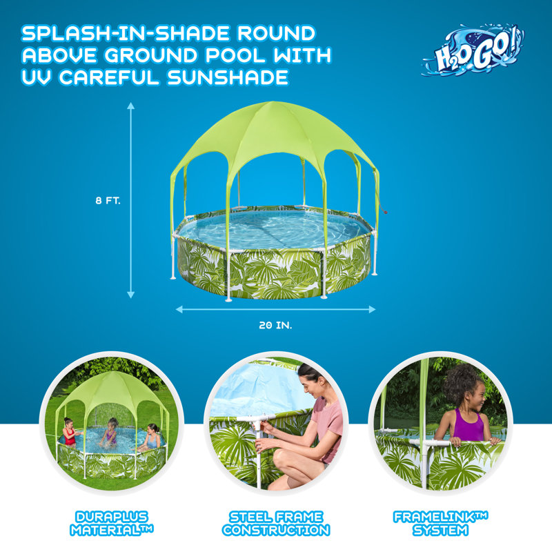Plastic Round Frame Set Pool 20'' H x 96'' W x 96'' L