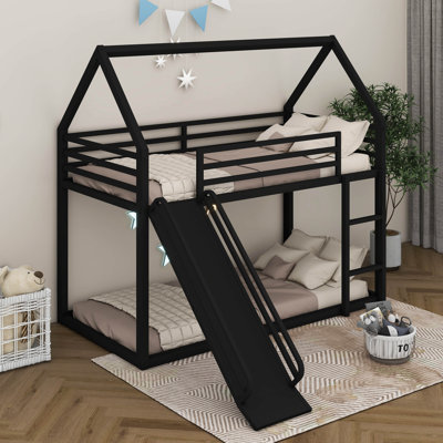 Abduljaleel Twin over Twin House Bunk Bed with Ladder and Slide -  Harper Orchard, ADCA8A43D67C4BF39D9D5D1C62D4880B