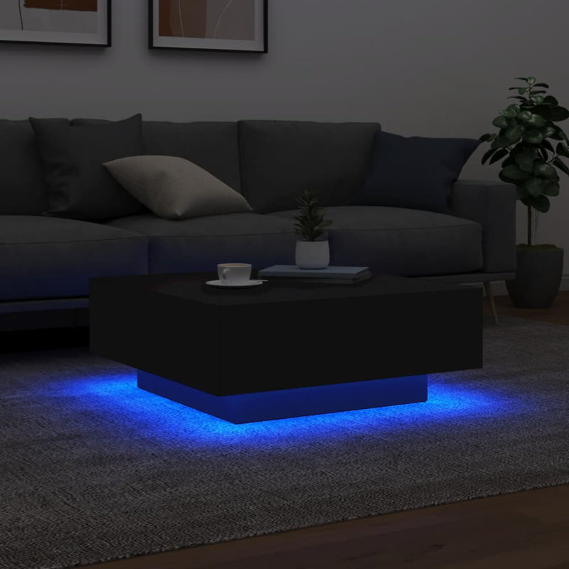 Bronda Four Leg Coffee Table, Black, 31cm H x 80cm W x 80cm D