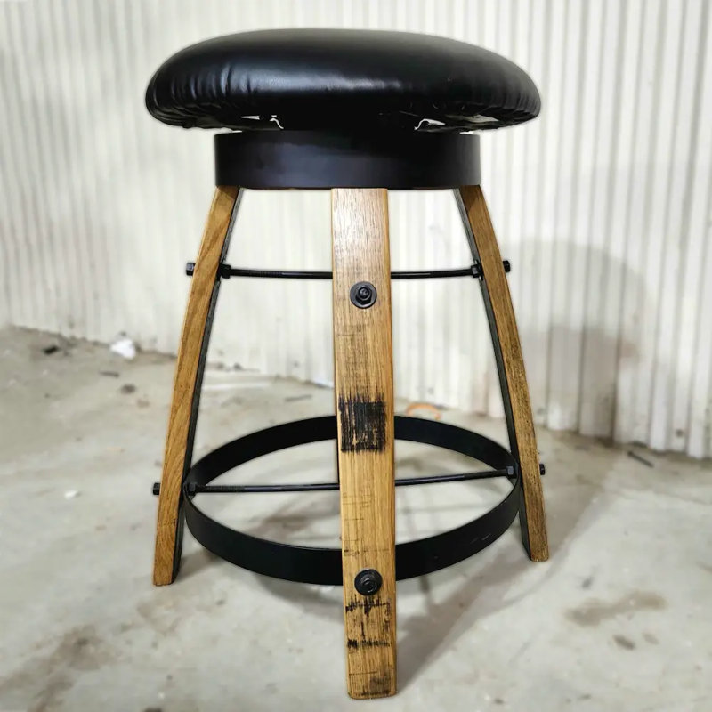 Backless Whiskey Barrel Swivel Counter Stools