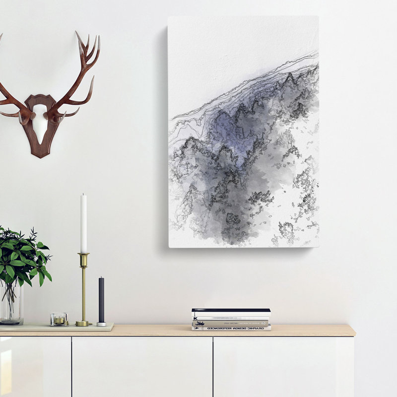 Forest Fog in Germany - Wrapped Canvas Drawing - Wrapped Canvas, 45cm H x 30cm W x 4cm D