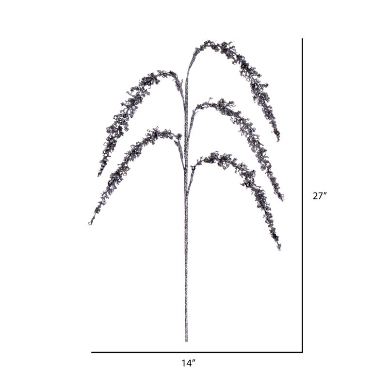 Vickerman 27" Glitter Setaria Spray, Silver