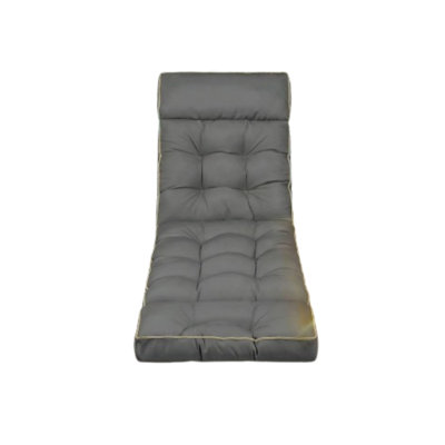 Coussin de chaise longue d'extérieur en mousse viscoélastique 74 x 22 pouces gris