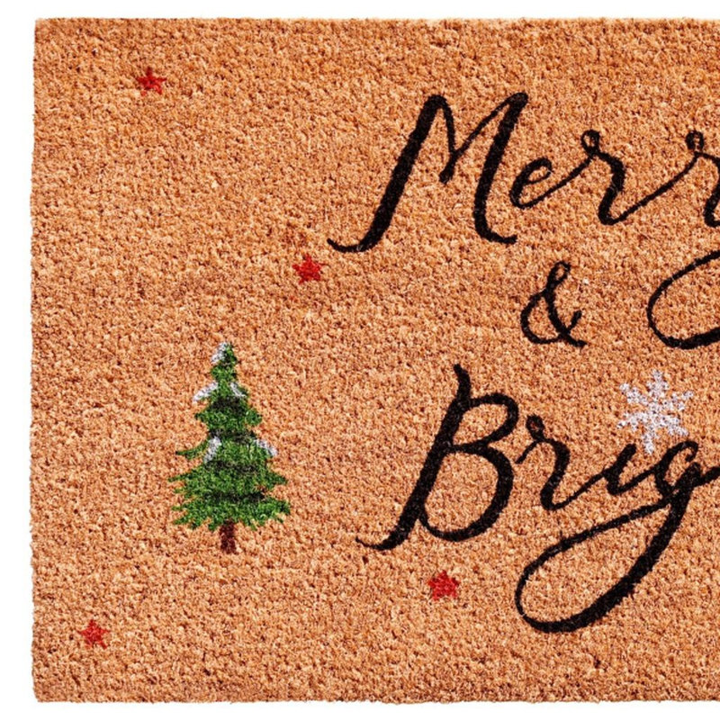 Paillasson 17 po x 29 po brun noir et vert Merry and Bright