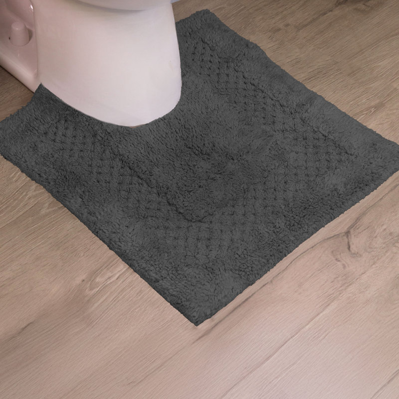 Tapis 100% coton en U lavable à la machine avec envers en latex Classy Bathmat Collection, gris