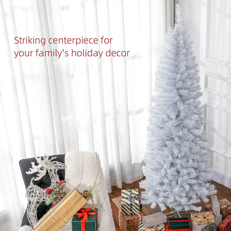 Arbre de Noël au crayon 6 pi, sapin de Noël artificiel non éclairé avec branches réalistes, arbre d'Halloween avec 618 pointes
