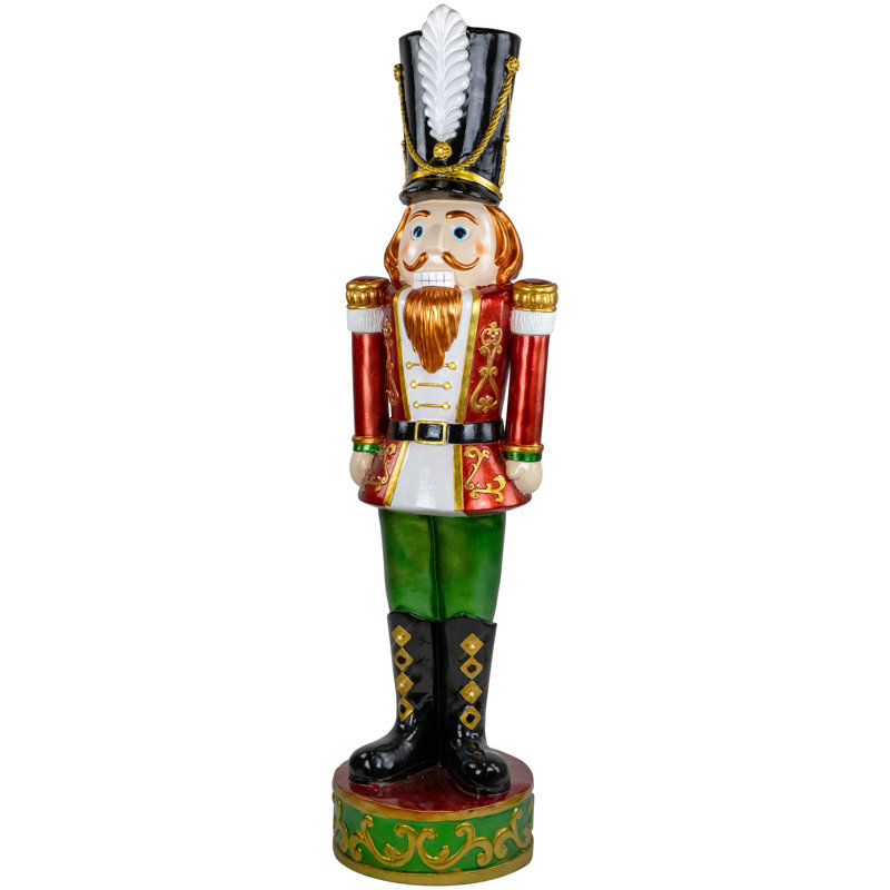 Festive 5.25' Red Green Fiberglass Christmas Nutcracker Soldier