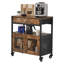Armoire-bar 24 po avec table mobile et roulettes, porte grillagée, rangement à plusieurs niveaux, structure en acier au carbone, 2 roulettes verrouillables