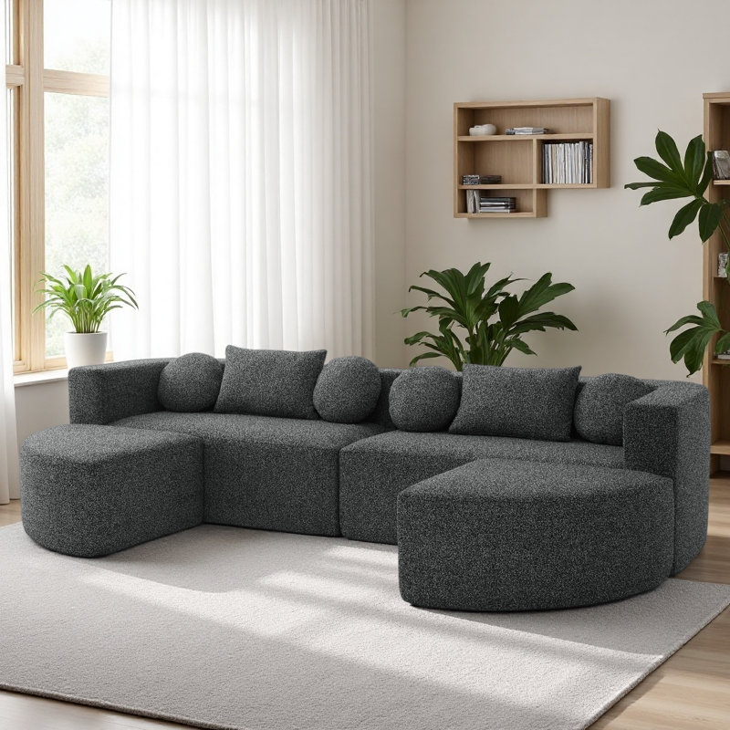 Canapé modulaire Boneless Couch, Noir