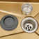 Oukaning Modern Rectangular Kitchen Sink with Single Bowl and Faucet