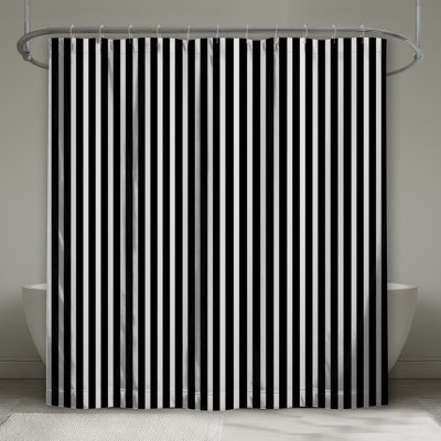 Rideau de douche à rayures - Motif de décor de salle de bain moderne