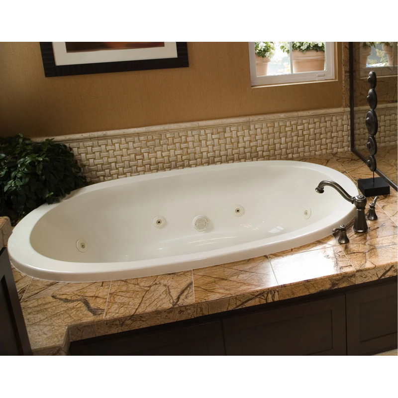 Baignoire tourbillon à chute 60" x 38" galaxie Designer, Os, Chrome satiné