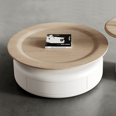 Table basse ronde en bois manufacturé Burlywood